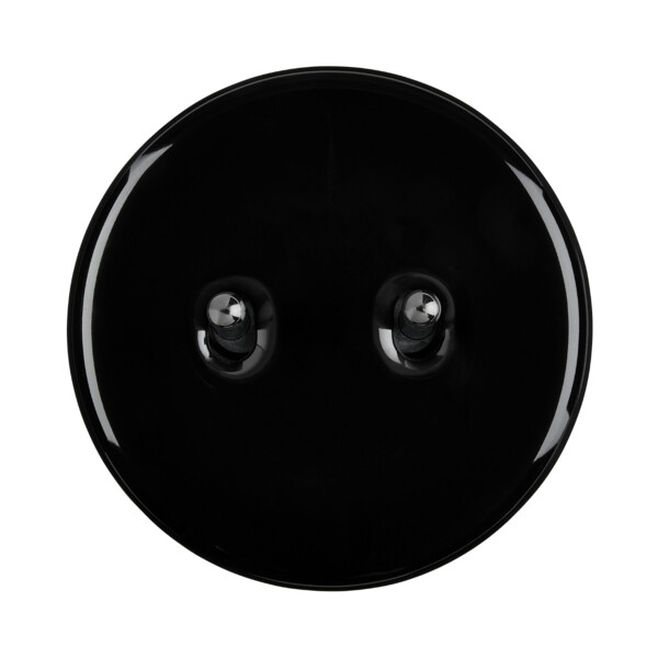 Façade iris by modelec en porcelaine noire simple poste, pour deux basculeurs - Modelec - 132362
