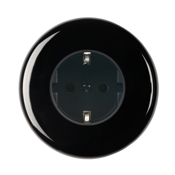 Façade iris by modelec en porcelaine noire simple poste pour pc schuko - Modelec - 190362-K