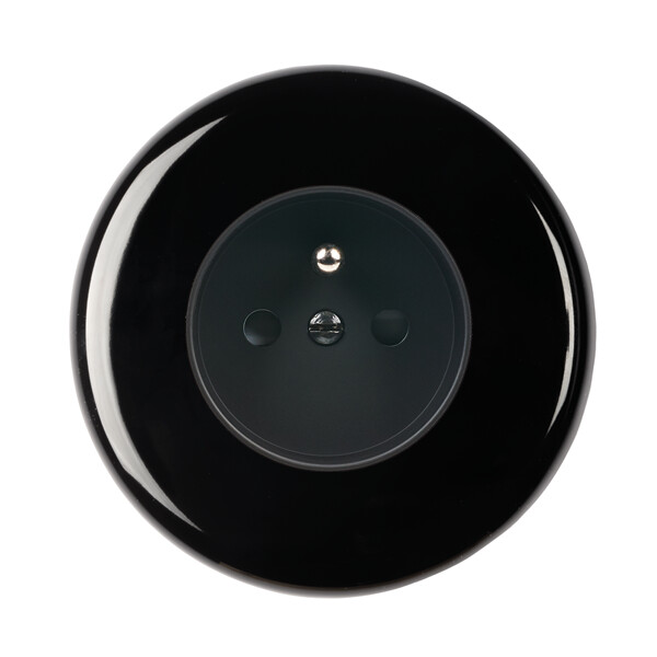 Façade iris by modelec en porcelaine noire simple poste pour pc 2p+t - Modelec - 190362