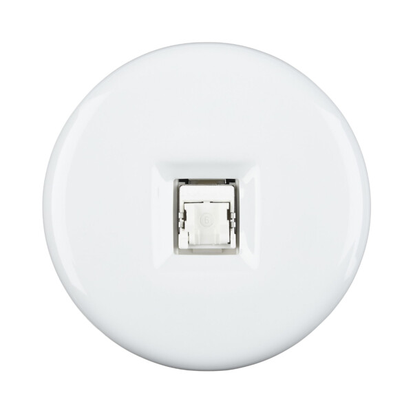 Façade iris by modelec en porcelaine blanche simple poste prise media - Modelec - 192361