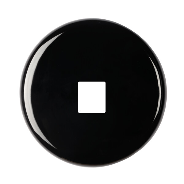 Façade iris by modelec en porcelaine noire simple poste prise media - Modelec - 192362