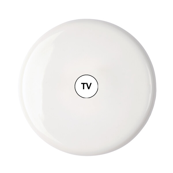 Façade iris by modelec en porcelaine blanche simple poste prise tv - Modelec - 194361