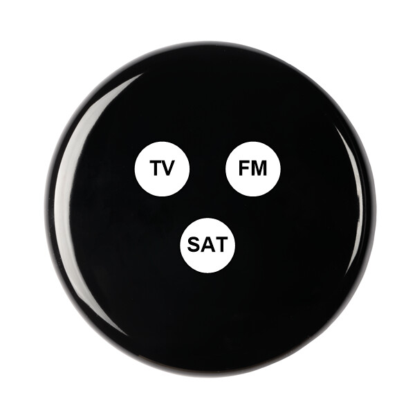 Façade iris by modelec en porcelaine noire simple poste prise tv-fm-sat - Modelec - 196362