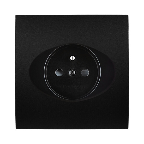 Façade karo noir soft touch simple prise 2p+t - Modelec - 190209