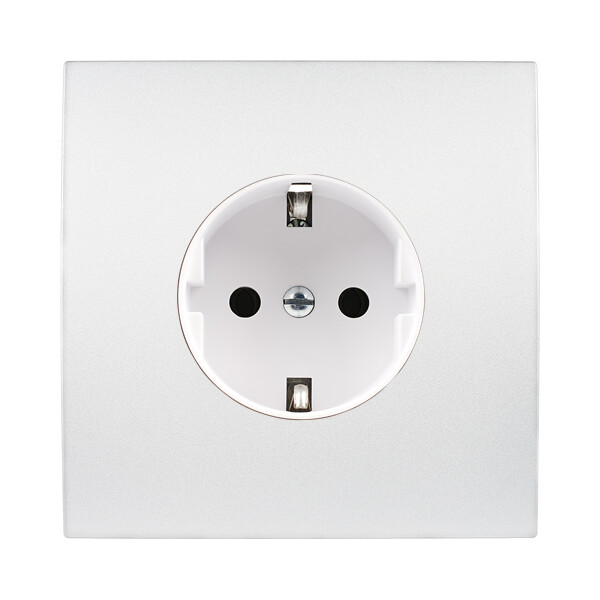 Façade karo blanc simple prise schuko - Modelec - 190210-K