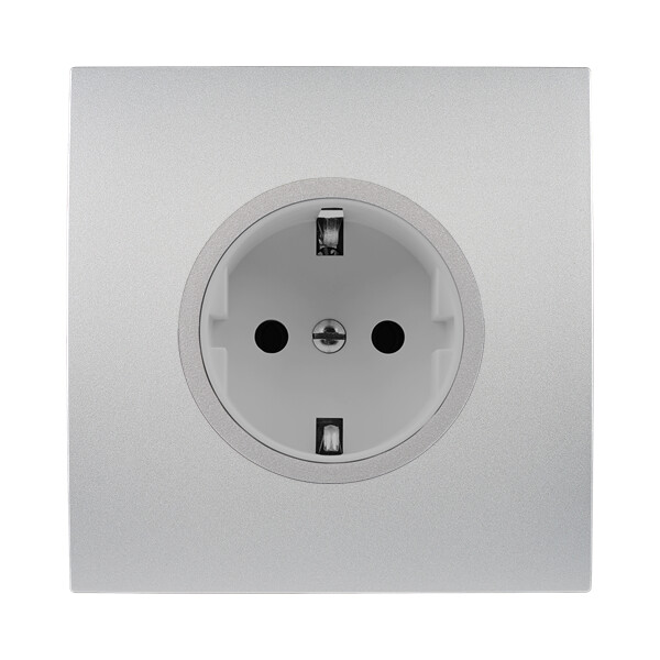 Façade karo alu simple prise schuko - Modelec - 190212-K