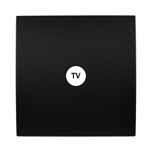 Façade karo noir soft touch prise tv - Modelec - 194209