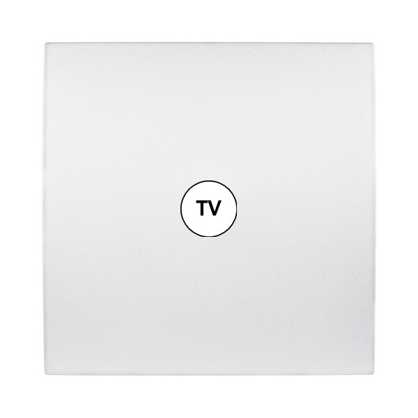Façade karo blanc soft touch prise tv - Modelec - 194211