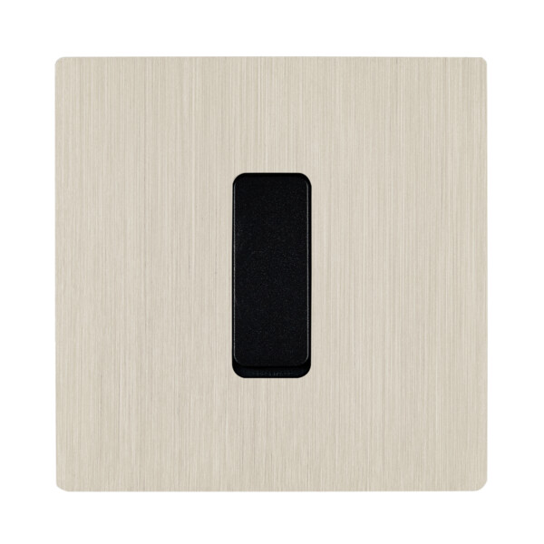 Façade "m" nickel brossé simple 1 bouton sans vis - Modelec - 131511M
