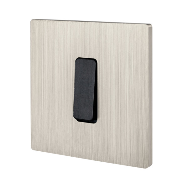 Façade "m" nickel brossé simple 1 bouton sans vis - Modelec - 131511M