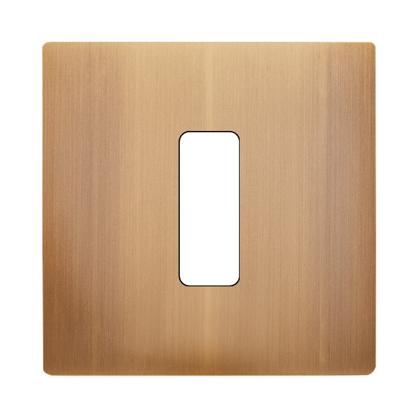 Façade "m" laiton vieux bronze simple 1 bouton sans vis - Modelec - 131517M
