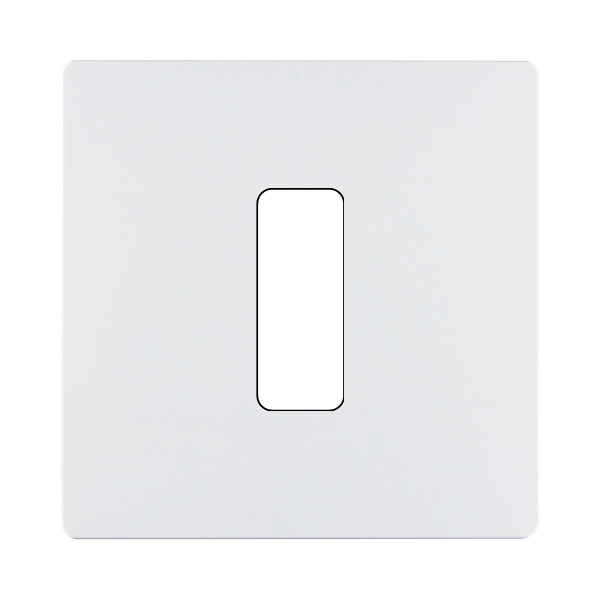 Façade "m" blanc mat simple 1 bouton sans vis - Modelec - 131521M