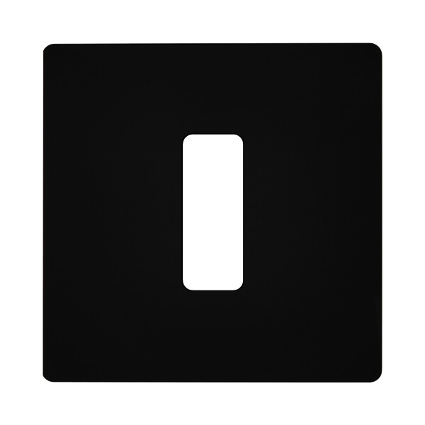 Façade "m" noir mat simple 1 bouton sans vis - Modelec - 131522M