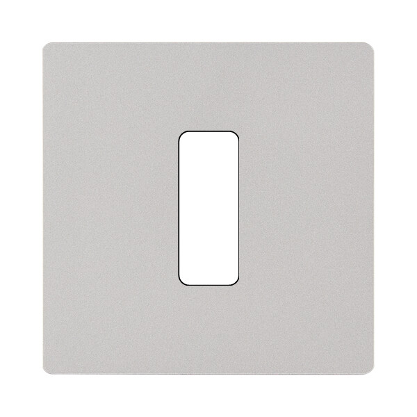 Façade "m" nickel sablé simple 1 bouton sans vis - Modelec - 131531M