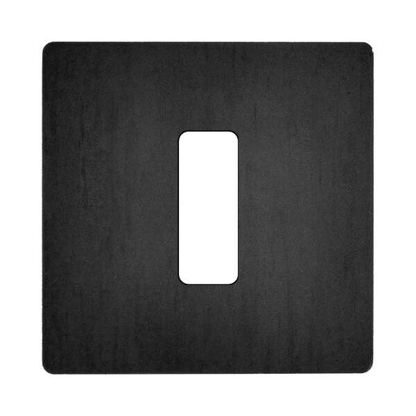 Façade "m" acier verni simple 1 bouton sans vis - Modelec - 131541M