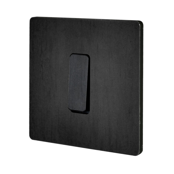 Façade "m" acier verni simple 1 bouton sans vis - Modelec - 131541M
