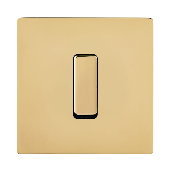 Façade "m" laiton verni simple 1 bouton sans vis - Modelec - 131542M