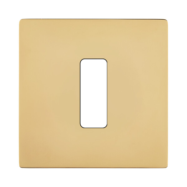 Façade "m" laiton miroir simple 1 bouton sans vis - Modelec - 131543M