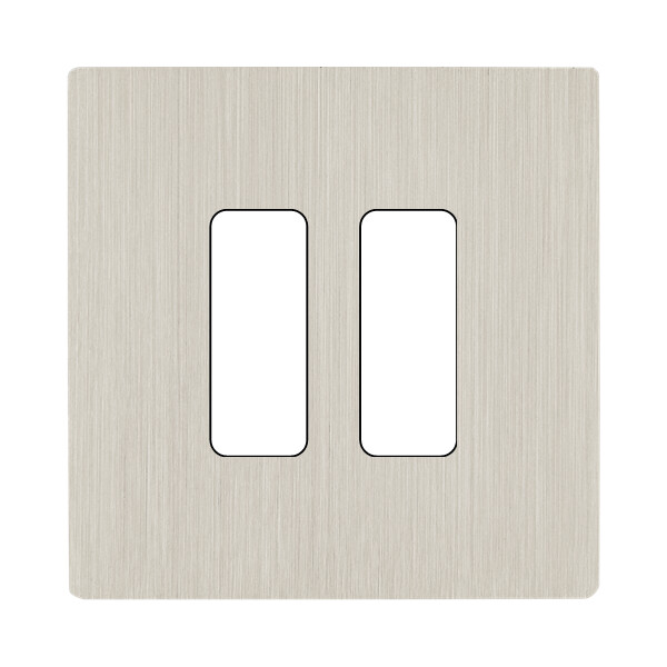 Façade "m" nickel brossé simple 2 boutons sans vis - Modelec - 132511M
