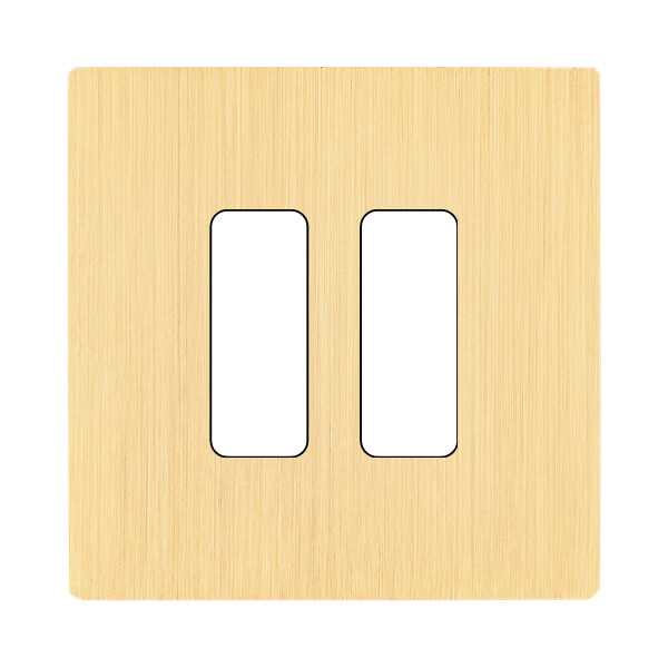 Façade "m" laiton brossé simple 2 boutons sans vis - Modelec - 132512M