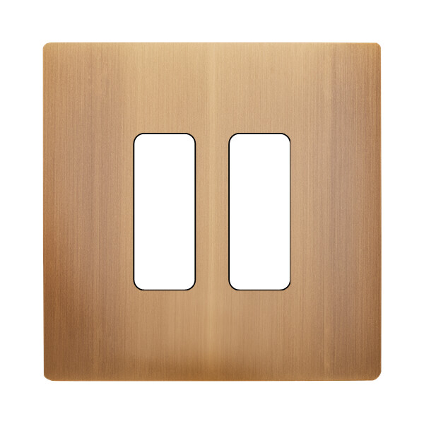 Façade "m" laiton vieux bronze simple 2 boutons sans vis - Modelec - 132517M
