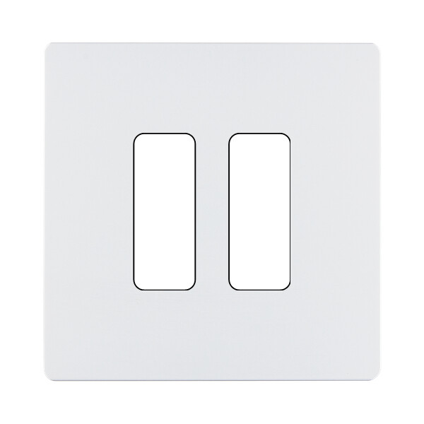 Façade "m" blanc mat simple 2 boutons sans vis - Modelec - 132521M
