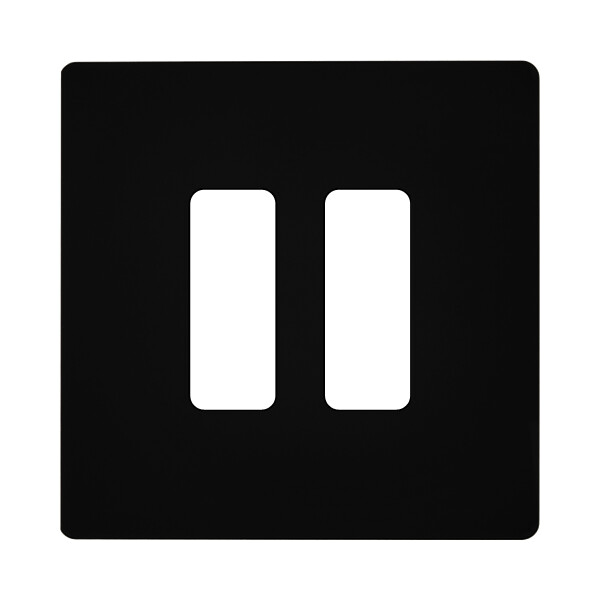 Façade "m" noir mat simple 2 boutons sans vis - Modelec - 132522M