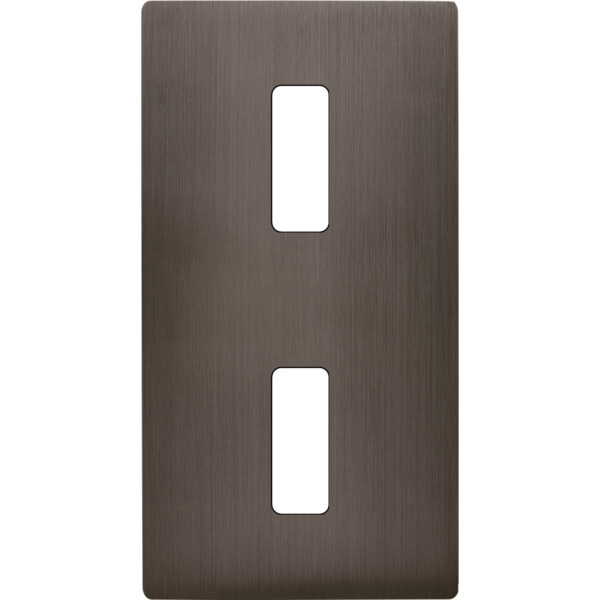 Façade "m" laiton canon de fusil double verticale 1 bouton 1 bouton sans vis - Modelec - 152514M