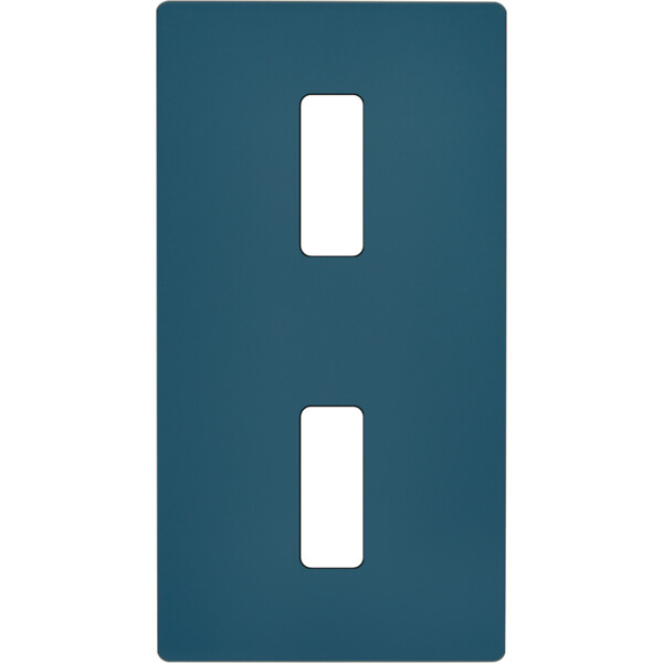 Façade "m" gris mat double verticale 1 bouton 1 bouton sans vis - Modelec - 152523M