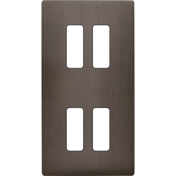Façade "m" laiton canon de fusil double verticale 2 boutons 2 boutons sans vis - Modelec - 154514M