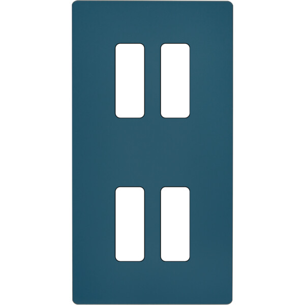 Façade "m" gris mat double verticale 2 boutons 2 boutons sans vis - Modelec - 154523M