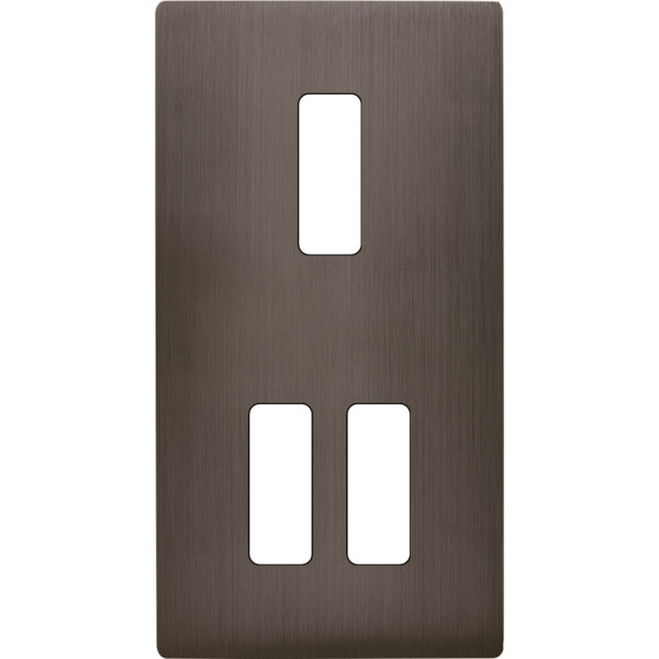 Façade "m" laiton canon de fusil double verticale 1 bouton 2 boutons sans vis - Modelec - 155514M