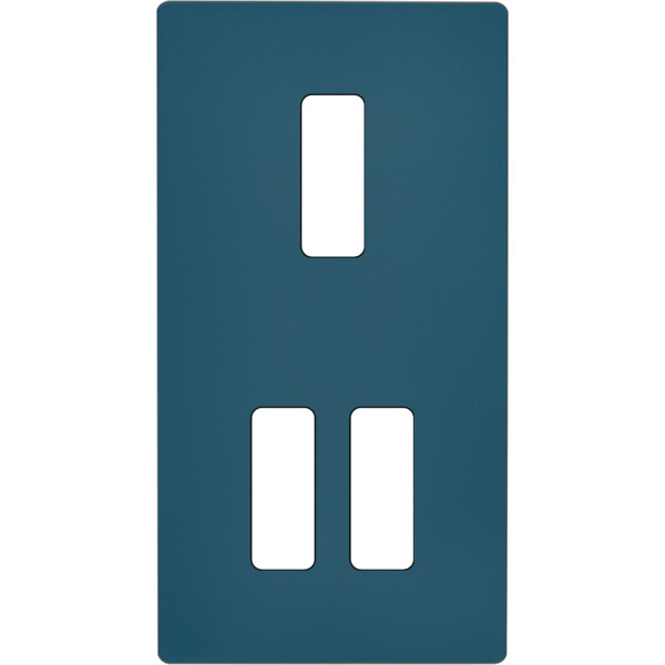Façade "m" gris mat double verticale 1 bouton 2 boutons sans vis - Modelec - 155523M