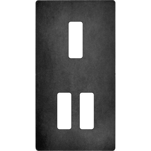 Façade "m" acier verni double verticale 1 bouton 2 boutons sans vis - Modelec - 155541M