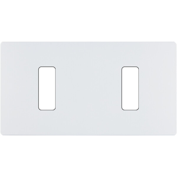 Façade "m" blanc mat double horizontale 1 bouton 1 bouton sans vis - Modelec - 172521M