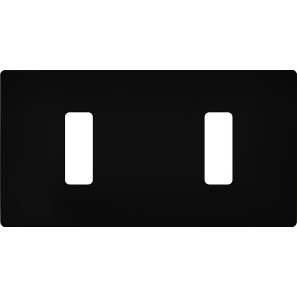 Façade "m" noir mat double horizontale 1 bouton 1 bouton sans vis - Modelec - 172522M