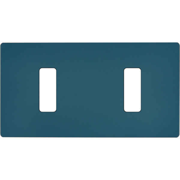 Façade "m" gris mat double horizontale 1 bouton 1 bouton sans vis - Modelec - 172523M