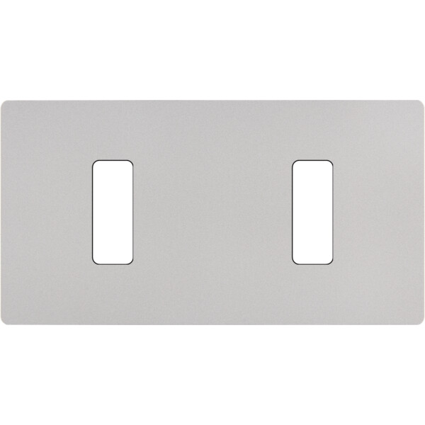 Façade "m" nickel sablé double horizontale 1 bouton 1 bouton sans vis - Modelec - 172531M