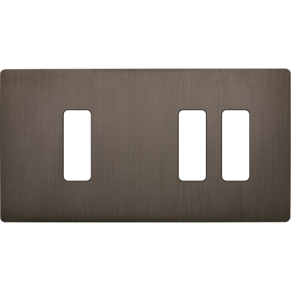 Façade "m" laiton canon de fusil double horizontale 1 bouton 2 boutons sans vis - Modelec - 177514M