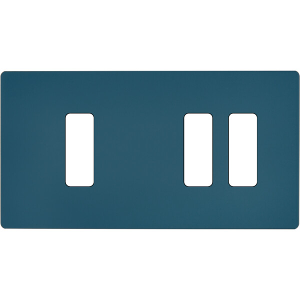 Façade "m" gris mat double horizontale 1 bouton 2 boutons sans vis - Modelec - 177523M