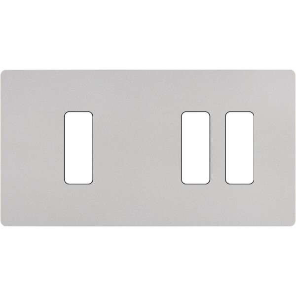 Façade "m" nickel sablé double horizontale 1 bouton 2 boutons sans vis - Modelec - 177531M