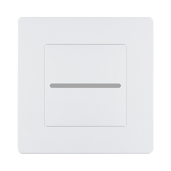 Façade aluminium blanc mat bouton plat pour variateur bluetooth magnétique - Modelec - 188521M