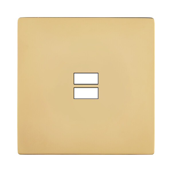 Façade "m" laiton verni simple 1 chargeur usb sans vis - Modelec - 189542M