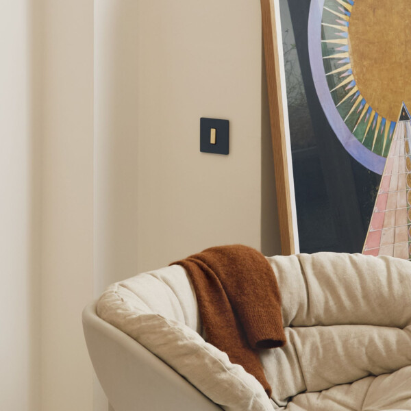 Façade "m" gris mat simple 1 variateur sans vis - Modelec - 191523M