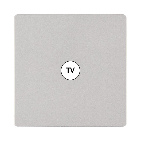 Façade "m" nickel sablé simple 1 prise tv sans vis - Modelec - 194531M