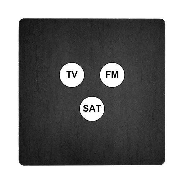 Façade "m" acier verni simple 1 tv-fm-sat sans vis - Modelec - 196541M