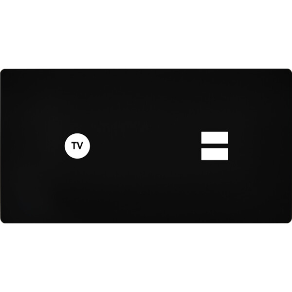 Façade "m" noir mat double horizontale 1 prise tv 1 chargeur usb sans vis - Modelec - 255522M