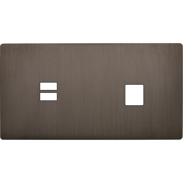 Façade "m" laiton canon de fusil dbl horizontale 1 chargeur usb 1 media sans vis - Modelec - 256514M