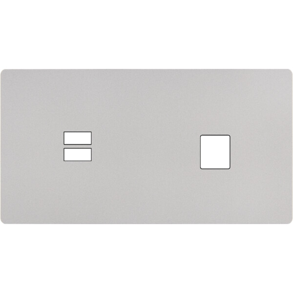 Façade "m" nickel sablé double horizontale 1 chargeur usb 1 media sans vis - Modelec - 256531M