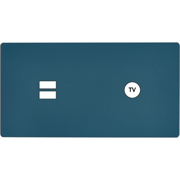 Façade "m" gris mat double horizontale 1 chargeur usb 1 prise tv sans vis - Modelec - 257523M
